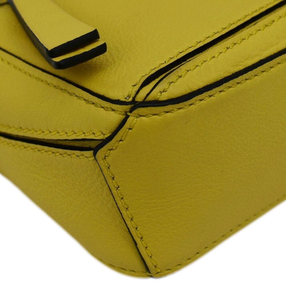 LOEWE Nano Puzzle Leather Shoulder Bag Yellow - Picture 7 of 13
